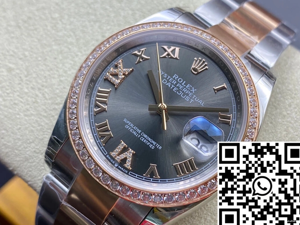 EW Diamond-set M126281RBR-0012 Datejust Rolex Factory Bezel 1002